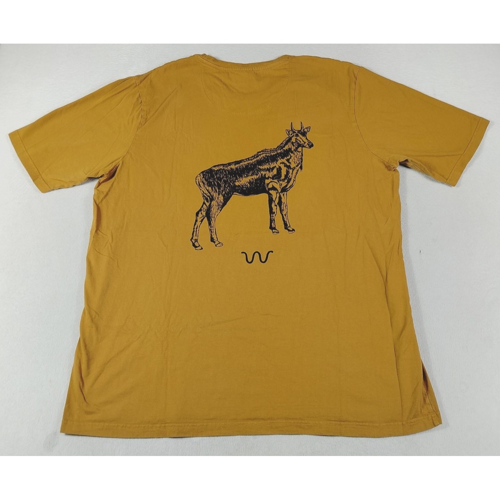 King Ranch Shirt Mens 2XL Yellow Bull Back Graphic Tee Western Cattle Logo